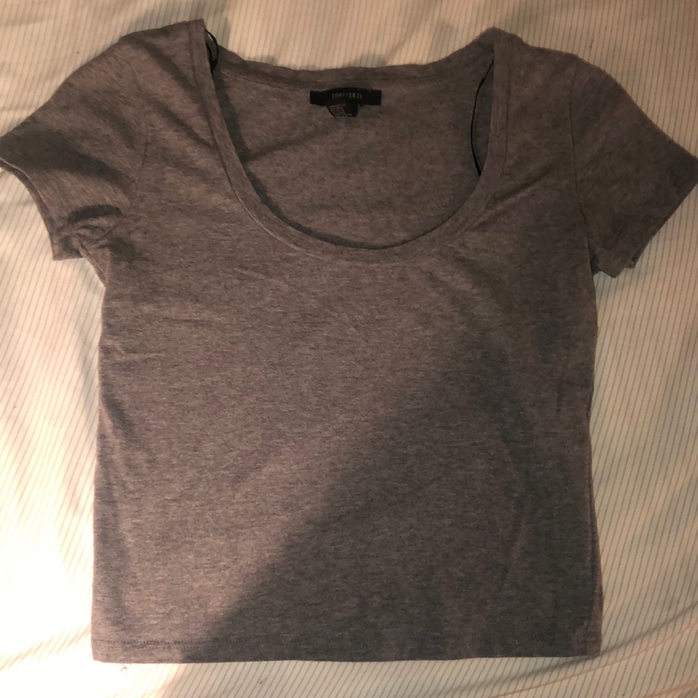 Gray Crop Top